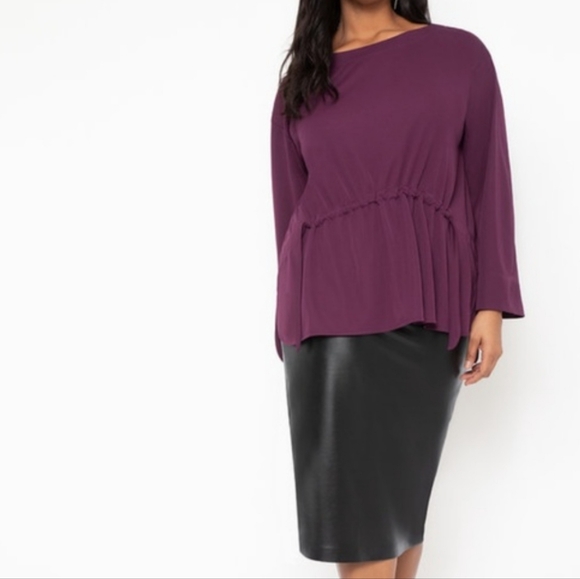 Eloquii Tops - ELOQUII Women's Top Plus Size 22 Purple Adjustable Waist Stretch Blouse NWT